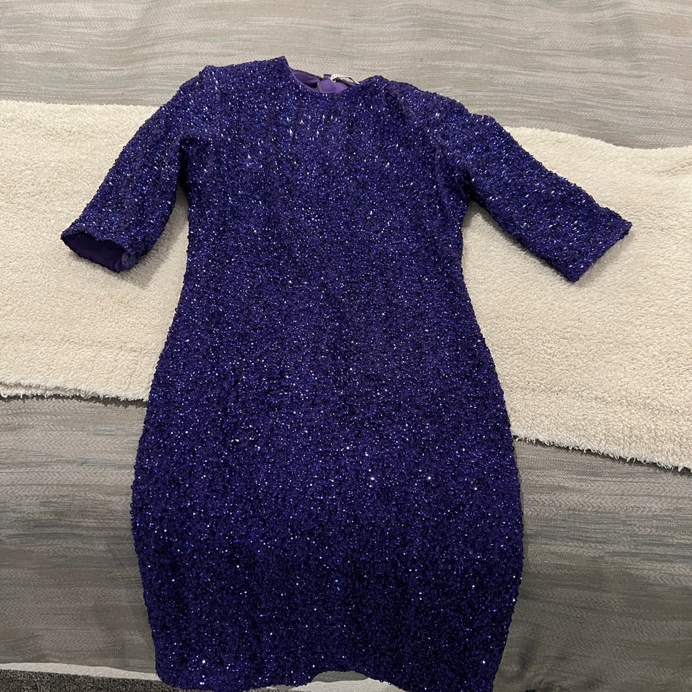 New ALICE + OLIVIA Elegant Purple Sequin Dress